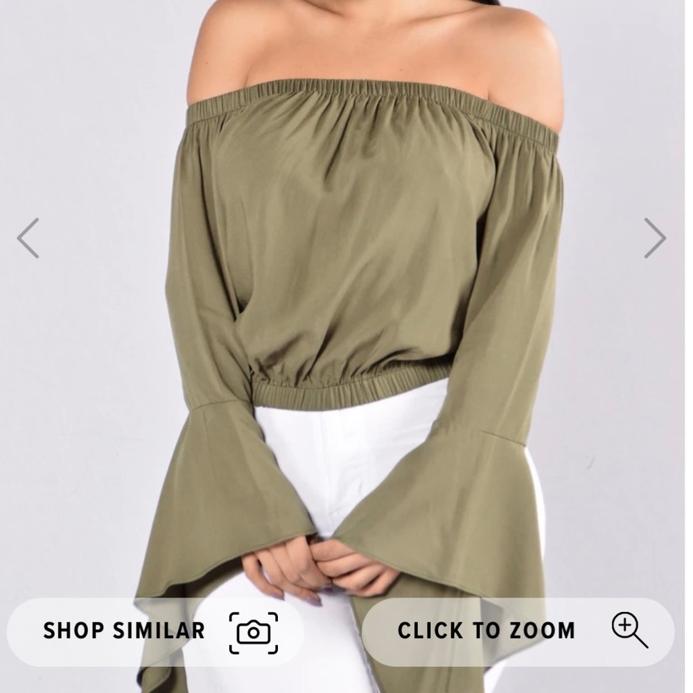 Olive Green Off The Shoulder Top
